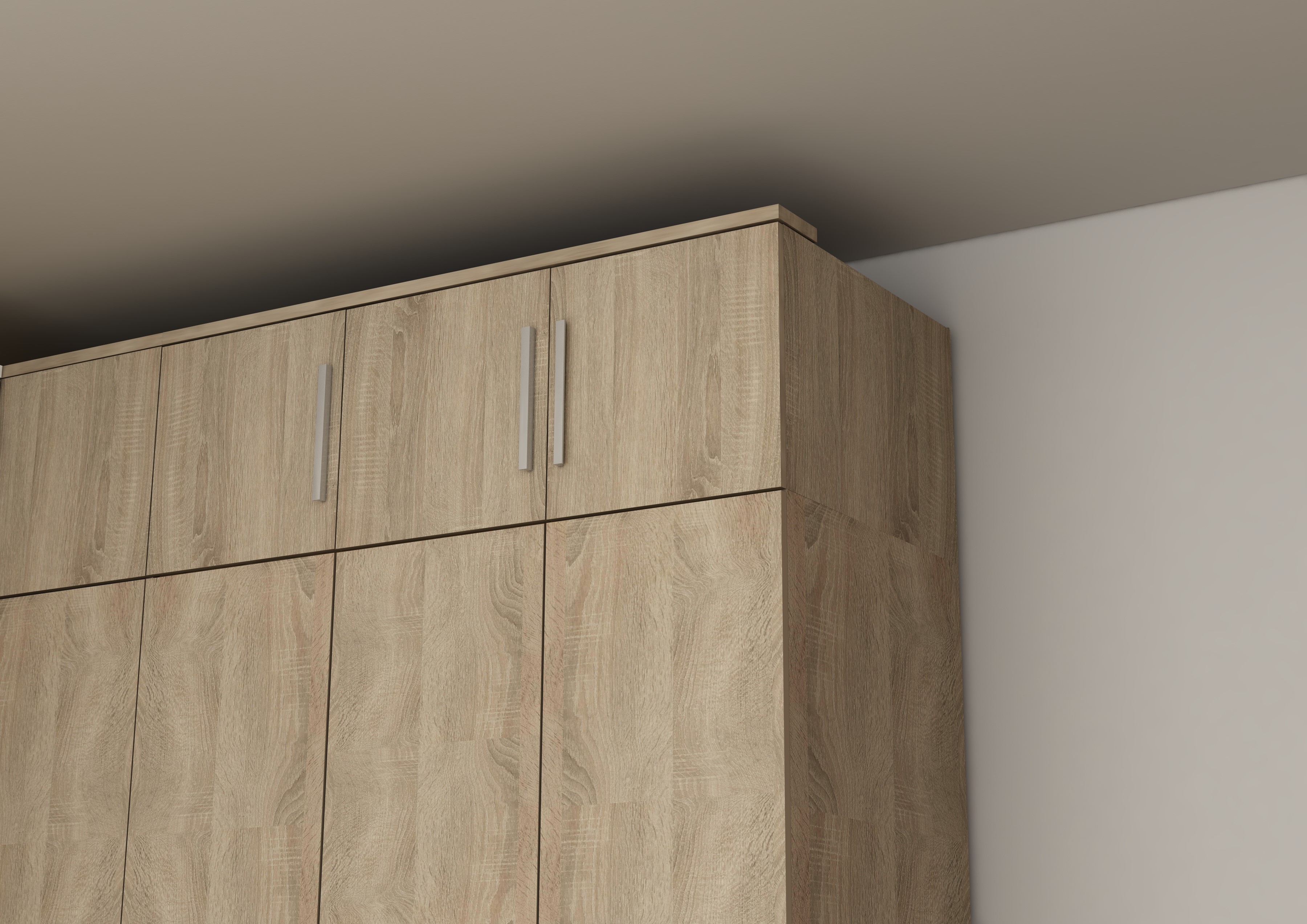 Armario altillo roble de 3 puertas montado